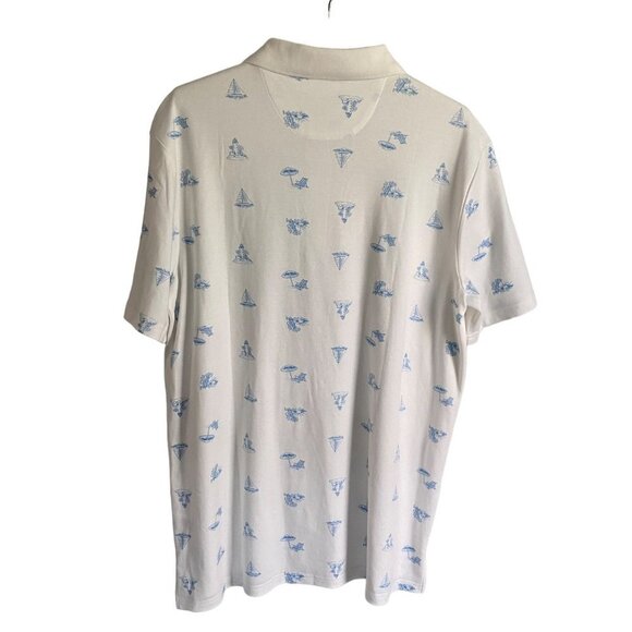 Tackle & Tides Coastal Print Polo Shirt Men's Size Large - Picture 5 of 10